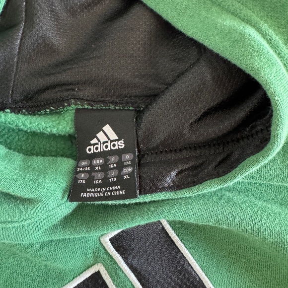 adidas Green and Blue Kids Hoodies with Logo and Stripes - Picture 4 of 5